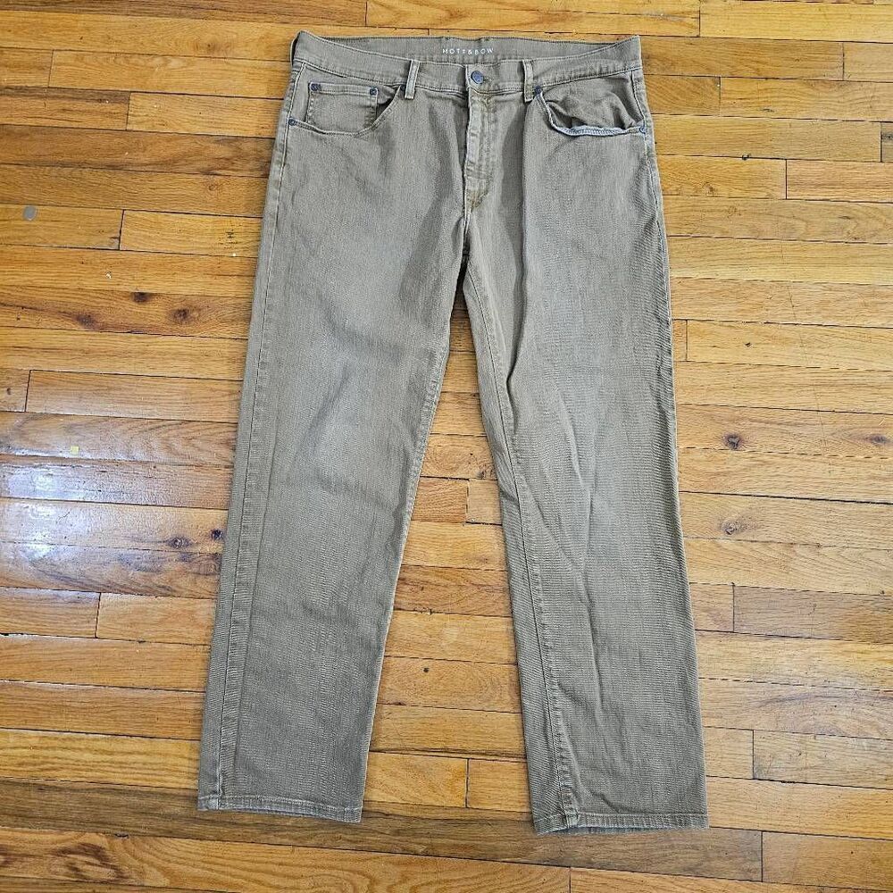 Mott and Bow Men's Jeans Khaki Brown Size 38x30 Slim Merc